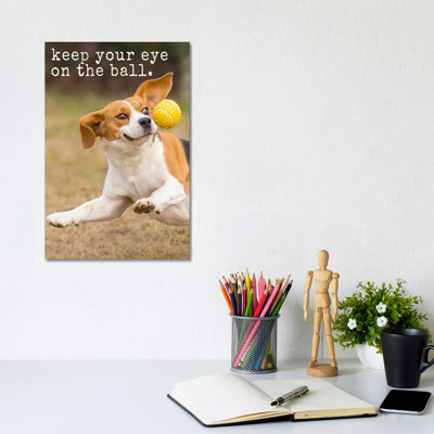 Eye On Ball - Realistic by Dog Is Good And Cat Is Good - Wrapped Canvas Print