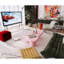 Table basse 47 pouces en forme de nuage, table basse avec 3 pieds sphériques pour le salon, rose, table-2070110891
