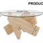 Table basse circulaire en verre, table à thé au design moderne et distinctif de 33,4 pouces
