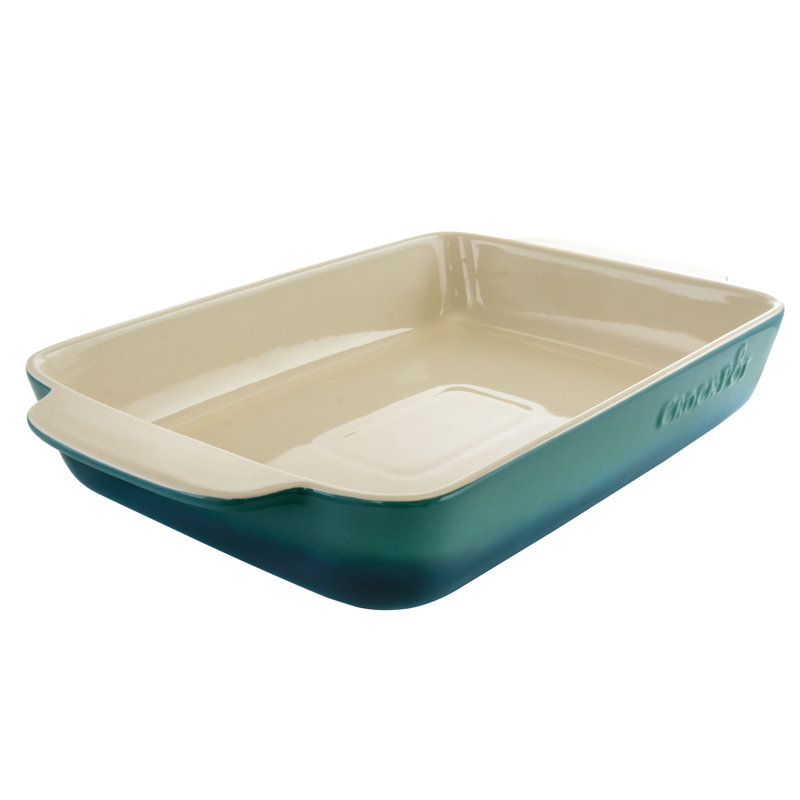 Teal Gradient Ceramic Rectangular Bake Pan, 16.25"