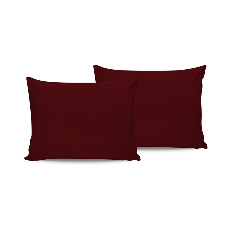 Satin Pillowcase Set (2 Pieces), Maroon, 19.7 x 27.6 inches | 100% Cotton Satin, 4.4 oz/sq yd | Luxuriously Soft & Smooth for Hair & Skin, for a Comfortable Sleep Experience, Easy Care & Durable Design