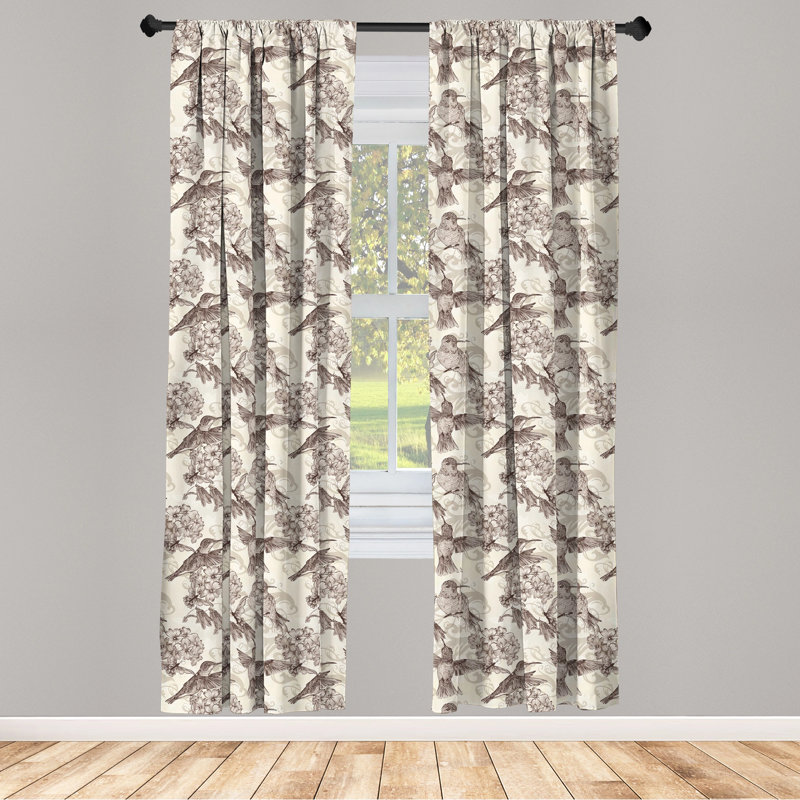 Paire de rideaux obscurcissant avec passe-tringle Birds, 28 po x 84 po