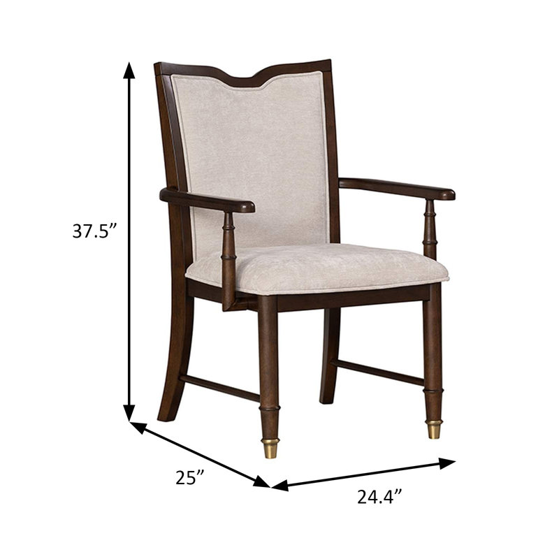 Chaise avec accoudoirs transitionnels l 24,4 po (2 / RTC), cerisier foncé