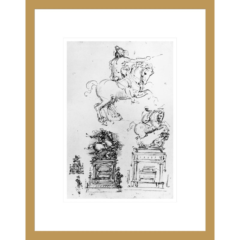 «Study for the Trivulzio Monument» par Leonardo da Vinci, impression giclée encadrée, H 16,75 po x l 13,19 po