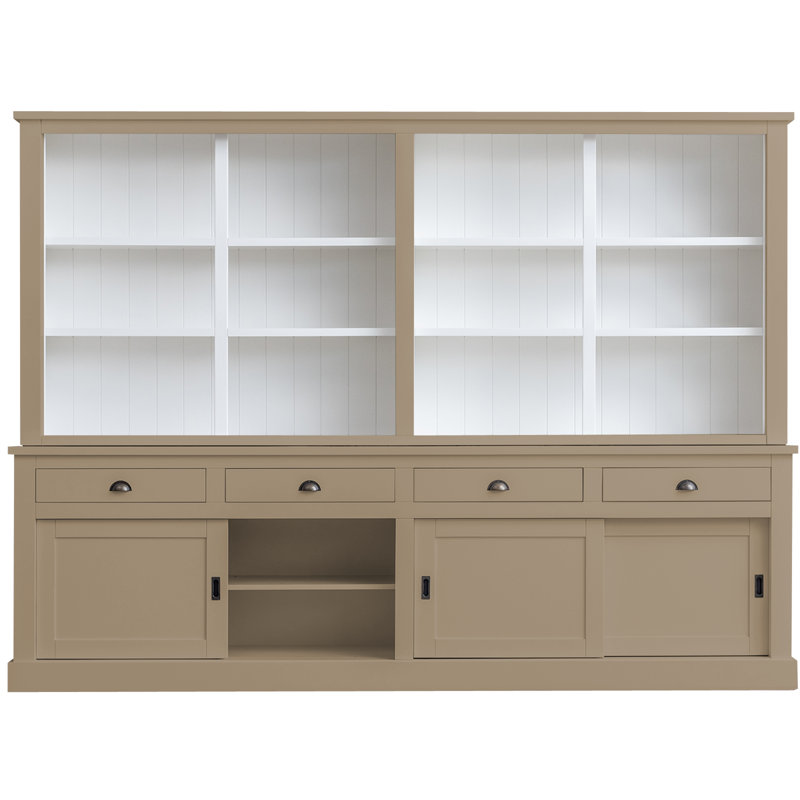 Byers 300 cm W Display Cabinet, Grey/Beige