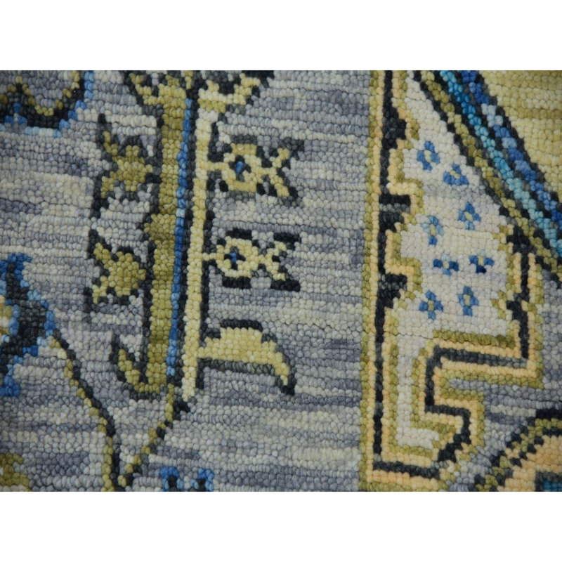 Tapis gris tempête 8 pi 0 po x 10 pi 1 po, tissé à la main, tissé à la main Oushak