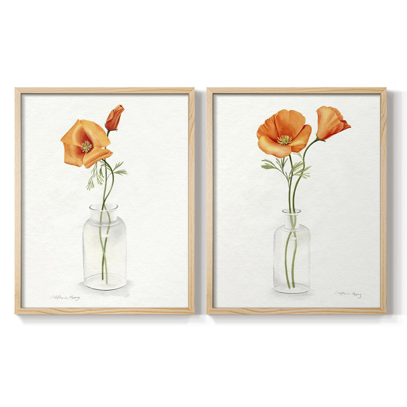 Vase californien I-Premium, impression encadrée prête à accrocher - aucun clou requis - aucun clou requis, H 15 po x l 24 po