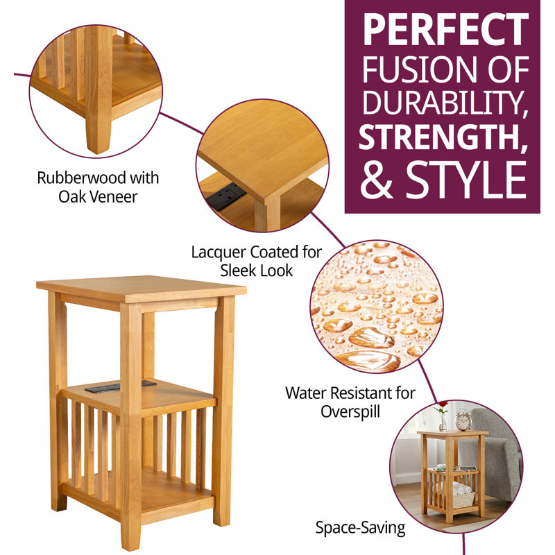 End Table with Built-In Outlets