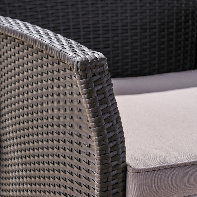2 St Chairs - Grey Outdoor Seating, Pe , Iron, Waterproof Fabric Cover, 28.17"x28.17"x30.2", 22 Lb St Chair Furniture With Soft Cushions, Fabric, 28.17 In Depth X Width 30.2 Height, Weight