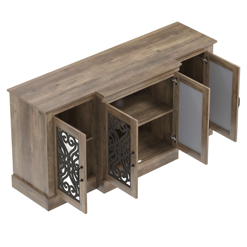 Ensemble de salon et buffet moderne 2 pièces Weddel Basilico, Chêne noueux, Chêne noueux