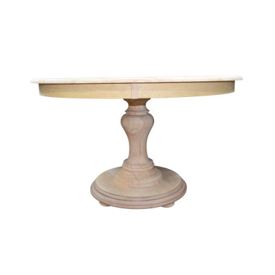 Ignasas Rubberwood Solid Wood Pedestal Dining Table by Ophelia & Co.