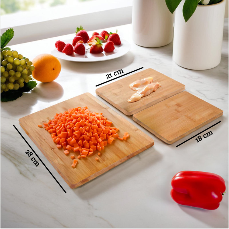 Rampati 3-Pieces Solid Wood Chopping Board Set
