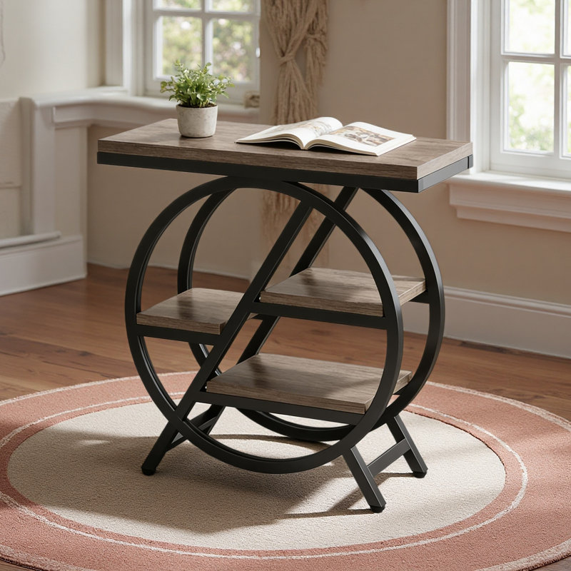 Table de chevet, table de bout compacte, table d'appoint, Gris