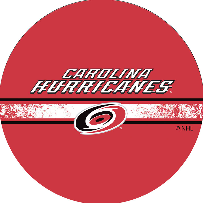 NHL Swivel Upholstered Counter Stool with Metal Frame, Carolina Hurricanes