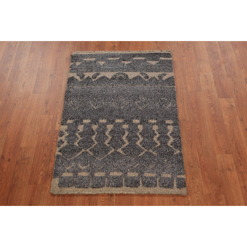 Wool Moroccan Oriental Accent Rug 2x3