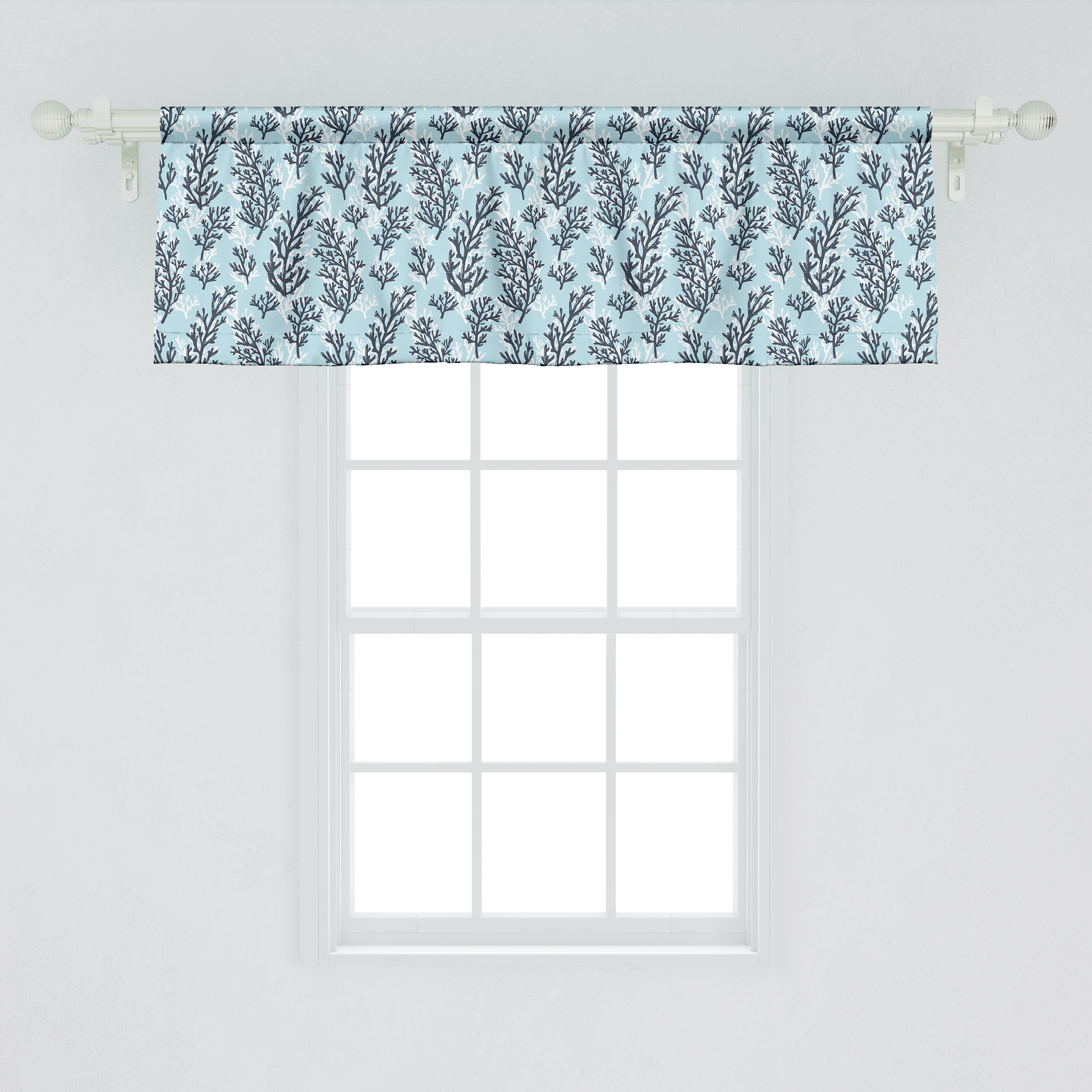Ambesonne Blue and White Valance Pack of 2 Coral Seaweed Wayfair