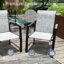 Deux chaises d'extérieur en métal empilables pour patio, jardin ou bord de piscine, structure noire, résistante aux intempéries, à séchage rapide, L 22,1 po x l 25,2 po, H 36 po, capacité de 400 lb pour tous les repas 2, dossier et siège respirants-1540421249-1540421251