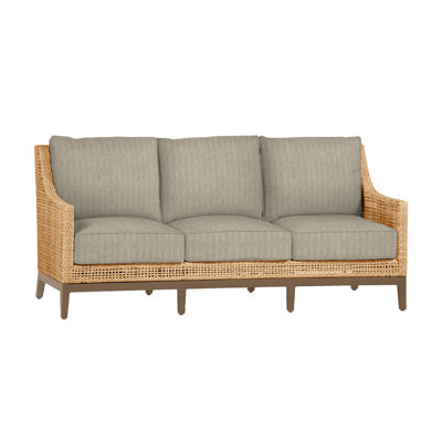Canapé de patio extérieur en osier avec coussins