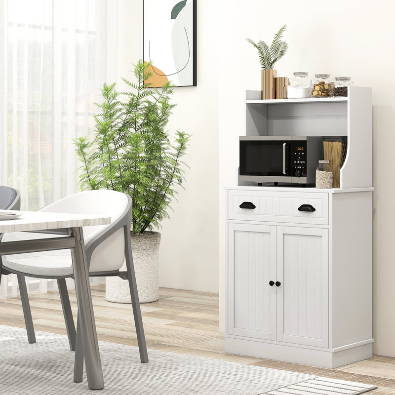 Armoire de cuisine blanche avec tablettes réglables et tablettes de rangement modernes