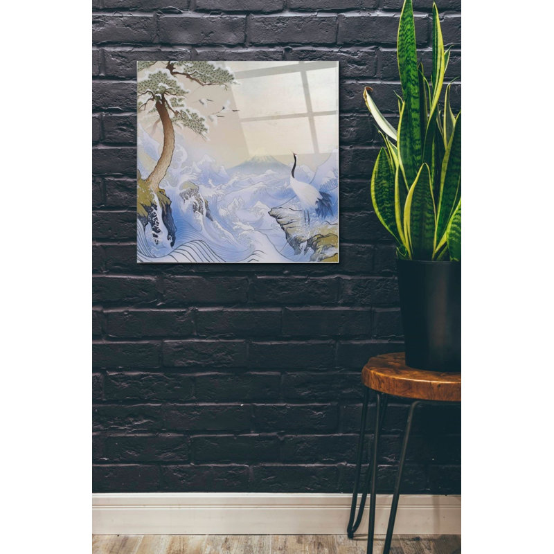 «Winter Waves» par Zigo Tanabe, art mural en verre acrylique, H 24 po x l 24 po