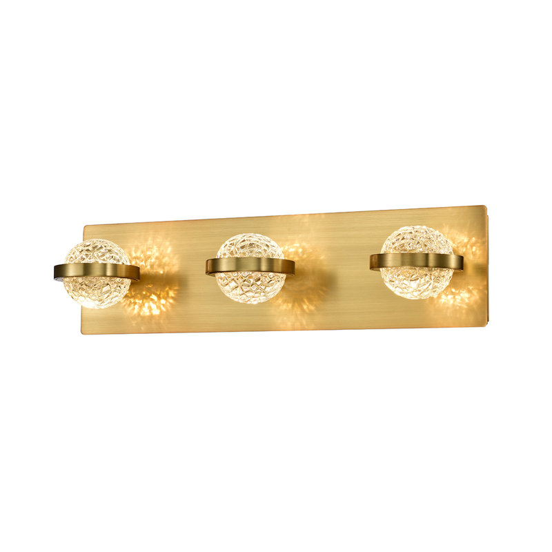  Éclairage pour salle de bain 3 lumières DEL à intensité variable, Or