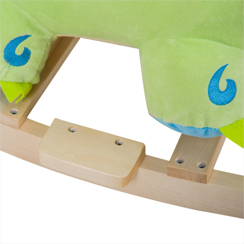 Chevaux et animaux à bascule vert avec structure en métal, peluche et bois 9,6 x 5 x 7,8 po