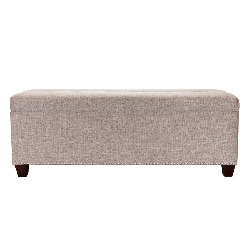 Lalonde Polyester Blend Upholstered Storage Bench, Mink, No
