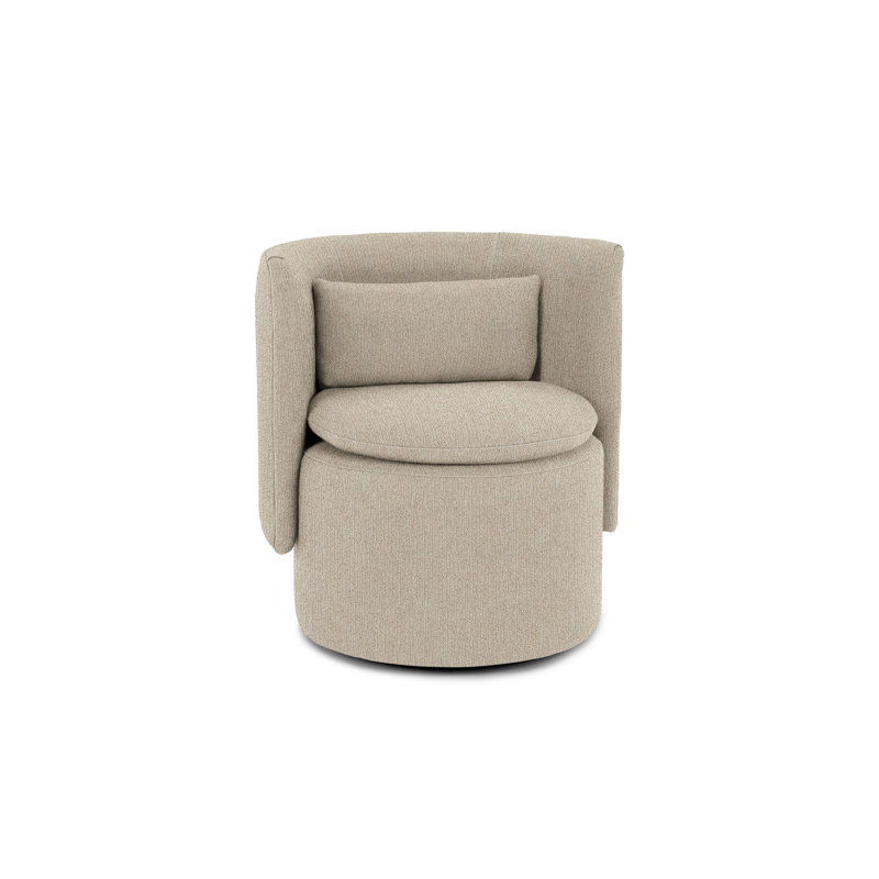 Fauteuil demi-tonneau pivotant de 71,12 cm de largeur Finn, Polypropaline riz brun