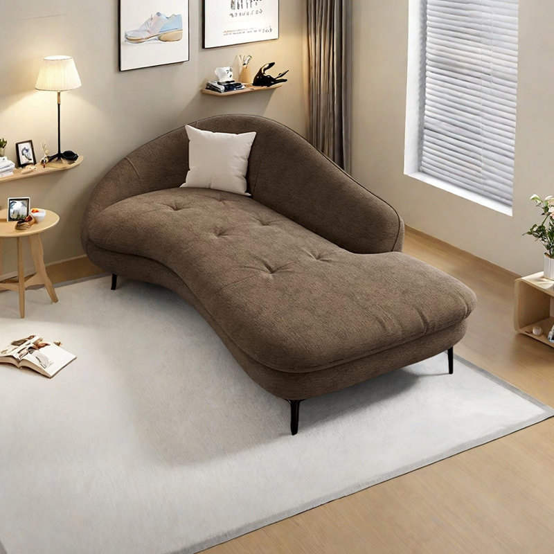 Éponge ergonomique et fauteuil inclinable en bois massif, Face à la gauche, Chenille brun clair