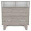 Commode à double tiroir Arabi, chambre, gris clair / blanc