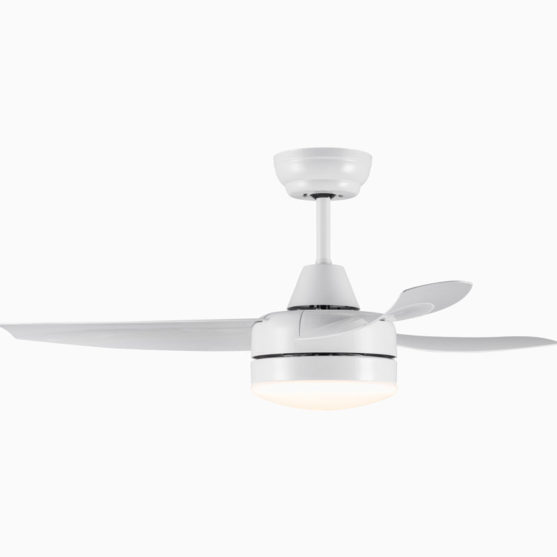 41.96 " Ceiling Fan with LED Lights with Light Kit, White, White