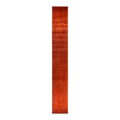 One-of-a-Kind Runner 22' 8" X 3' 1" New Age Runner Wool Area Rug Orange