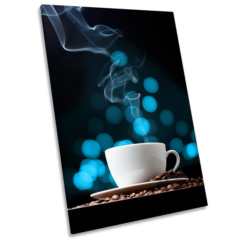 Coffee Blue Kitchen Picture - Wrapped Canvas Print, 45.7cm H x 30.5cm W x 2cm D