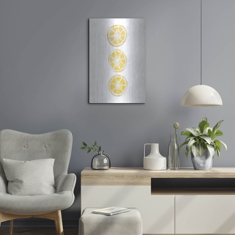  «Lemon Slices 2» par Courtney Prahl, art mural en métal, 16 po x 24 po, H 24 po x l 16 po