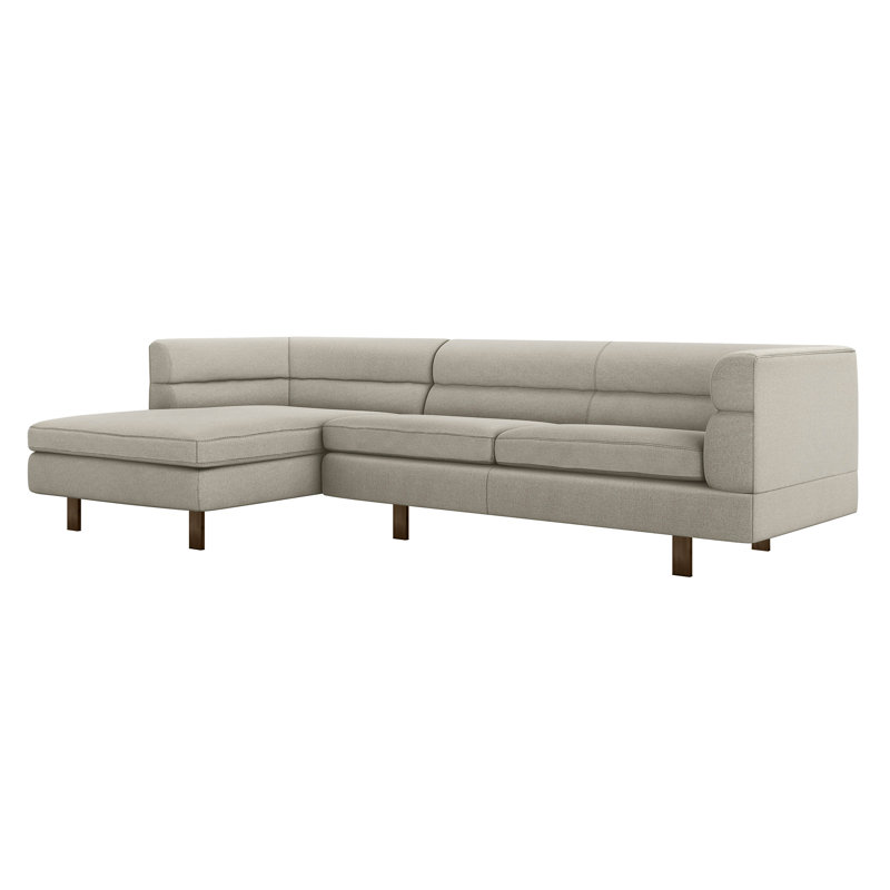 Ornette Chaise Sectional, Pewter, Storm Polyester Blend, Left Hand Facing