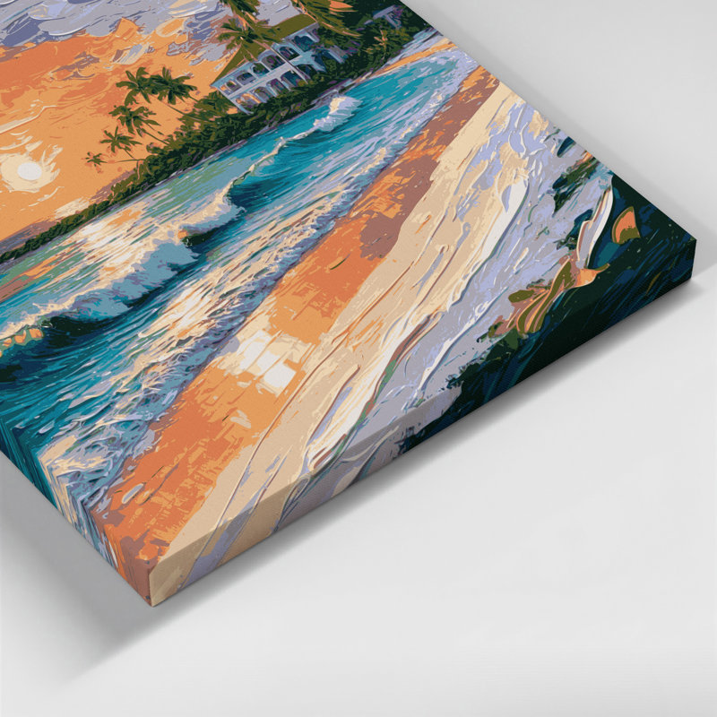 Art mural sur toile Beige, villes, Bahamas, H 12 po x l 12 po