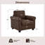 Ensemble de 2 fauteuils MCM en chenille douce à accoudoirs roulés-518937801