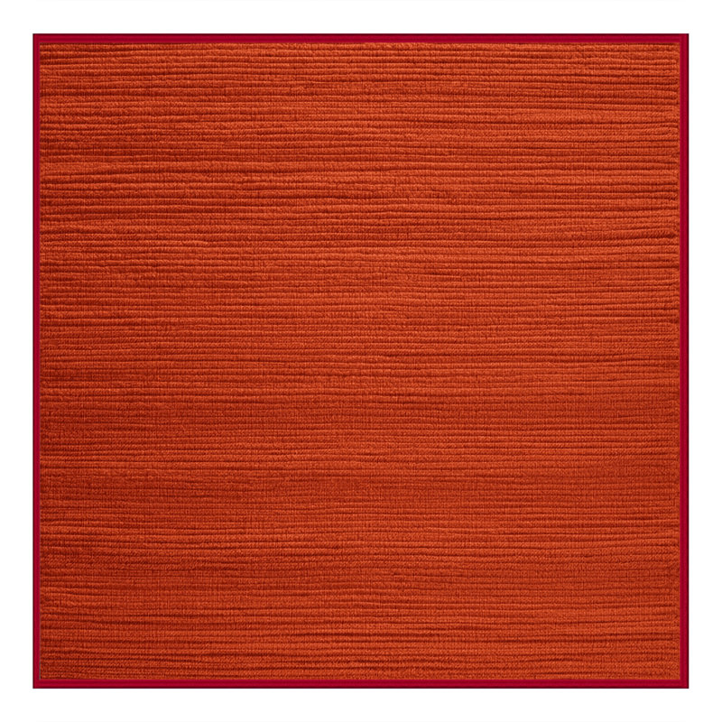 Machine Washable Solid Red Area Rug, Square 7'