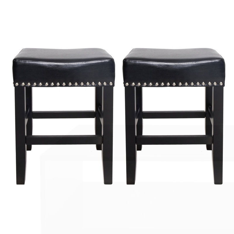 26" Backless Leather Counter Stools