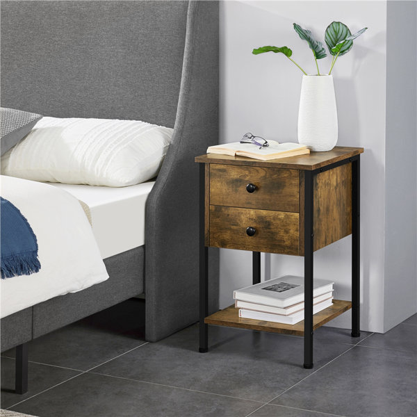 Yaheetech Iron,Manufactured Wood Bedside Table & Reviews | Wayfair.co.uk