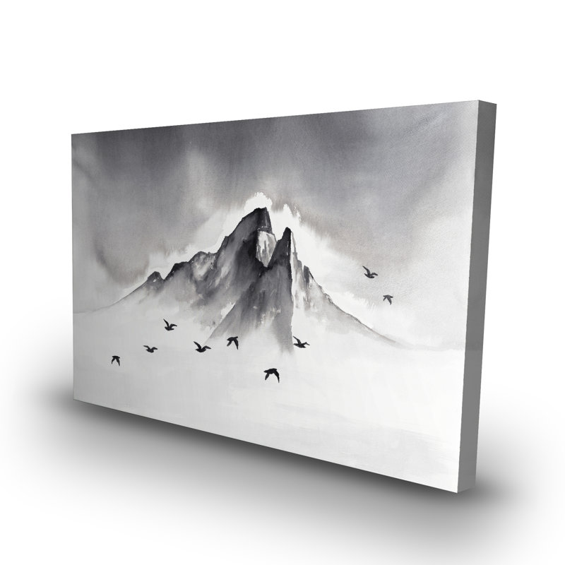 Mountain Mountain - Toile de chambre noire et blanche pour la décoration intérieure