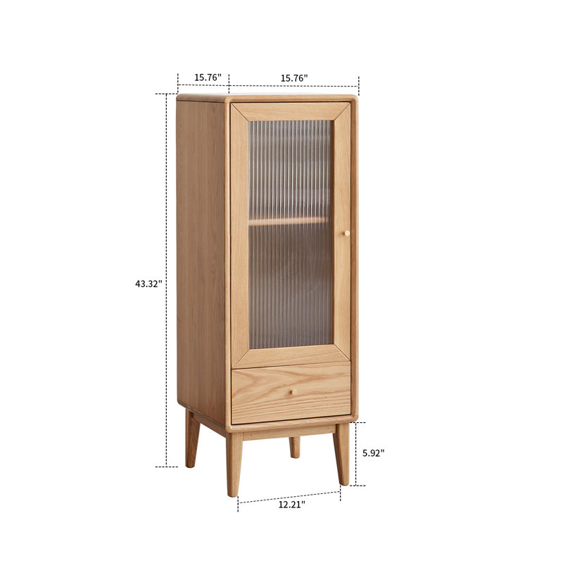 Liubomiras Solid Wood Accent Cabinet