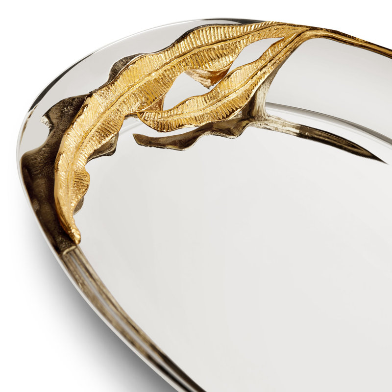 Fern Stainless Steel Decorative Tray