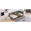 Lit simple tapissier avec 2 tiroirs de rangement, tissu en lin, sans sommier, lit de jour à cadre gris requis, taille, rangement, tissu-1054768000