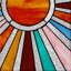 Sunburst Colourful Stained Glass Window Panel