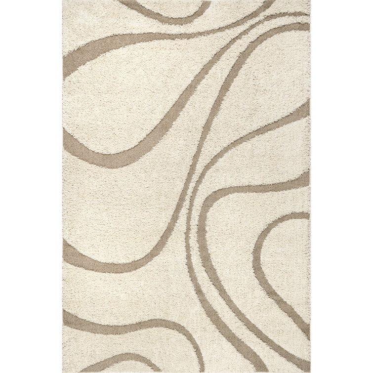 Baltej Modern Shag Cream/Ivory Area Rug