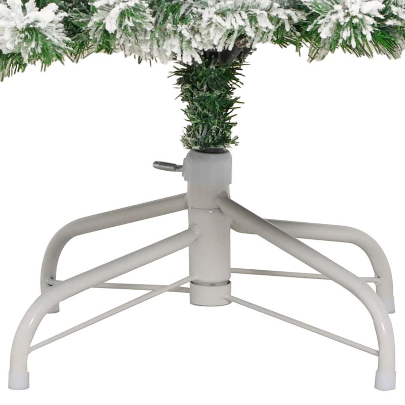 Artificial Hinged Christmas Tree Green and white, 5.91 ft