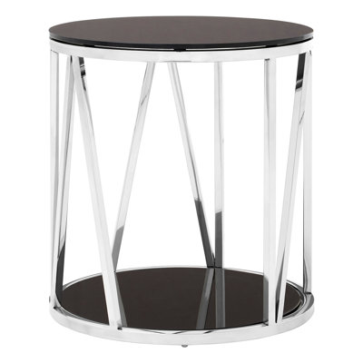 Bergsteinn Glass Top End Table