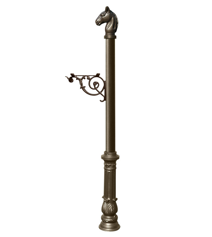 Poteau décoratif encastré dans la boîte aux lettres H 62 po Lewiston, Bronze