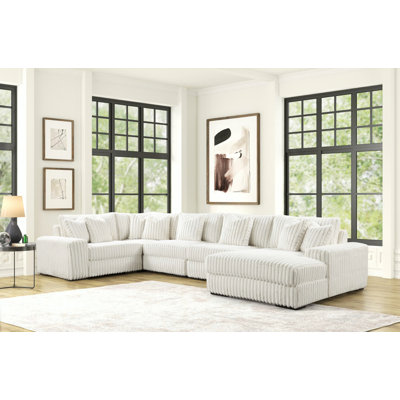 Stupendous Beige 5-Piece Sectional